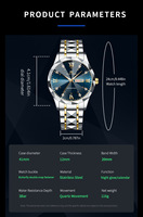 Montre pour homme VAVA VOOM 2733 Quartz, mode décontractée, sportive, avec calendrier, bracelet en acier inoxydable de luxe, lumineuse