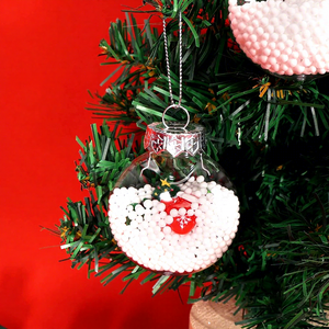 하이 퀄리티 6cm/8cm/10cm 실버 투명 플라스틱 수제 1 색 인쇄 원형 크리스마스 트리 장식 공 공장 - Product Image 2