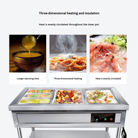 Remise Fabricant : Table Chauffante Commerciale Électrique en Acier Inoxydable avec Plateau en Verre pour Porridge Chaud