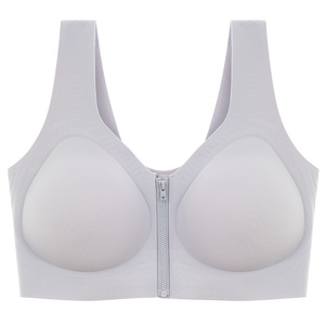 <span class=keywords><strong>Sujetador</strong></span> deportivo sin costuras de alta sujeción para mujer, estilo delgado de verano, para busto <span class=keywords><strong>grande</strong></span>, efecto aplanador, antideslizante, push-up, tallas grandes XL-5XL, con cremallera frontal - Product Image 5