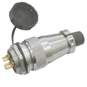 Connecteur d'aviation WS28 rond en alliage de zinc chromé avec contacts en cuivre plaqué or pour montage sur panneau électrique - Product Image 1