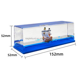 Nieuwigheid Acryl Het Eendelige Goud Vrolijk Schip Vloeistof Ornament Drift Fles Vloeibare Presse-Papier-Papier Bureauspeelgoed - Product Image 4