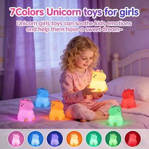 <span class=keywords><strong>Lampe</strong></span> de <span class=keywords><strong>chevet</strong></span> LED <span class=keywords><strong>licorne</strong></span> multicolore moderne, à intensité variable, en silicone, avec commande tactile, rechargeable, indispensable pour la chambre à coucher - Product Image 3