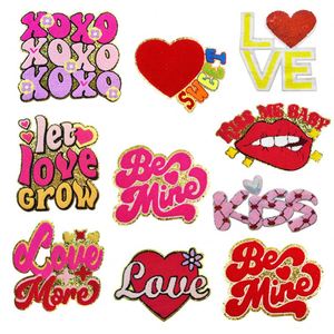Patch thermocollant en chenille brodé Xoxo Let love Grow Kiss Mama Valentine, grande taille, pour T-shirts et sweats à capuche - Product Image 2