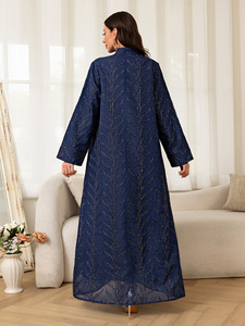 Elegante Abaya Islámica Informal y Transpirable de Poliéster <span class=keywords><strong>para</strong></span> Mujer - Corte Holgado <span class=keywords><strong>para</strong></span> Eid/Bodas, Conferencias de Padres y Maestros, Actividades al Aire Libre - Product Image 3
