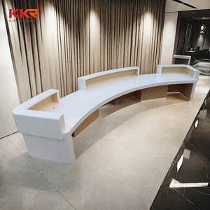 オフィス家具ホテル病院用カスタマイズされた形状異なるスタイル固体表面受付Ledライトホワイトモダン - Product Image 4