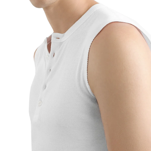 Débardeur Homme Uni à Col Boutonné, Personnalisable avec Logo, Haute Qualité, 100% Coton - Product Image 3