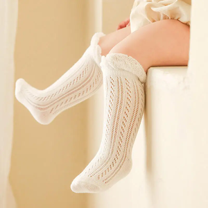 Chaussettes <span class=keywords><strong>de</strong></span> Noël Y-Z en coton peigné respirant à rayures, motif dessin animé mignon, pour bébés et enfants, avec volants, coupe décontractée - Product Image 2