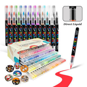 Nouveau marqueur acrylique liquide droit <span class=keywords><strong>de</strong></span> 120 couleurs avec tête souple et <span class=keywords><strong>encre</strong></span> acrylique permanente pour la conception artistique des étudiants et le marquage - Product Image 1