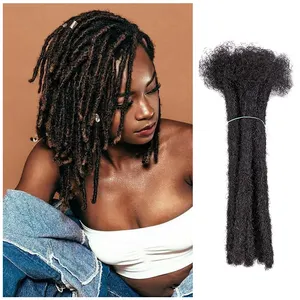 Amir sıcak satış yumuşak Sisterlocks Afro Kinky makine yapımı insan saçı postiş tığ yumuşak Dreadlocks kadınlar ve erkekler için