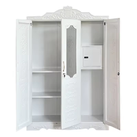 Vente en gros Armoire penderie en acier Armoire blanche Armoire en acier personnalisée en fer avec miroir Armoire en métal Organisateur de vêtements