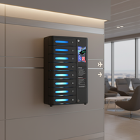 Y2 Power MIA Pre, Casillero de Carga para 8 Teléfonos con Cables de Carga 3 en 1, Estación de Carga Rápida, Opcional con Pantalla para Anuncios y Soporte