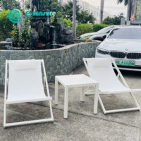 Ensemble de chaises pliantes et de table d'appoint en aluminium de qualité pour l'extérieur, ensemble de chaises longues pour la piscine, pour la maison et le jardin