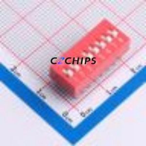 DS-08RP DIP Switch Through hole Component (THT) Switch ( Number of Switch Sections: 8 )( Lead Spacing: 2.54mm )( Color: Red ) - Product Image 1