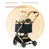 Poussette pour animaux de compagnie détachable personnalisée avec fenêtres en maille respirante et auvent pare-soleil pour chats et chiens, idéale pour les aventures en plein air