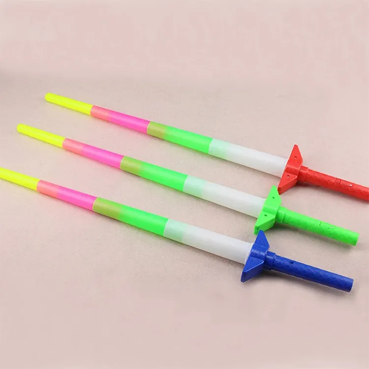 Oplichten Led Zwaarden Uitbreidbare Laser Sabels Gloeien In Donker, Mini Glow Sticks 4-Sectie 5 Kleuren Knipperende Neon Partij Gunsten