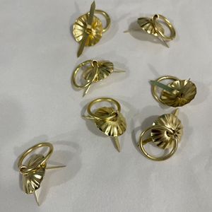 Hongyuan Metal Sunflower Handle <b>Light</b> Gold Round <b>Pull</b> Ring For Boxes Durable Spring 2023 - Product Image 4