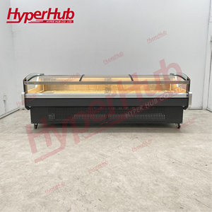 Vitrine réfrigérée à verre incurvé avec réfrigérant écologique R290 et revêtement intérieur en acier inoxydable pour la présentation de viande et de poisson en magasin de proximité - Product Image 3