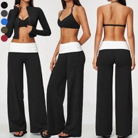 Ensemble de vêtements de sport pour femmes, 3 pièces, veste de sport à manches longues, soutien-gorge de sport à col en V, pantalon large à plis, ensemble de vêtements de sport