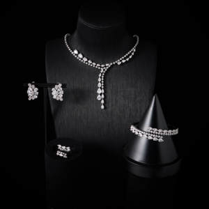 Parure de bijoux de luxe pour femme, collier et accessoires de mariée, zircon cubique AAA, style Dubaï classique et élégant, collection de charmes colorés - Product Image 1