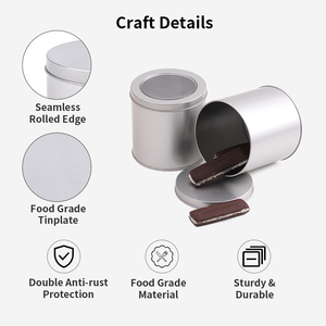 Scatola Rotonda <span class=keywords><strong>in</strong></span> <span class=keywords><strong>Latta</strong></span> con Coperchio Piatto, Diametro 90 mm, Contenitore Metallico per Imballaggio, Barattolo Compatto per Conservazione, Porta Tè Sfuso - Product Image 5