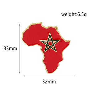 Venta caliente oro países africanos bandera mapa solapa pines accesorio moda Sudáfrica Nigeria Mozambique mapa Metal esmalte broche - Product Image 2