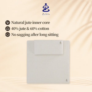 Coussin de méditation carré en jute et coton respirant de qualité supérieure pour une méditation profonde et zen - Product Image 2