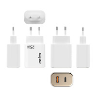 Adaptateur secteur double USB-A plaqué blanc, USB-C personnalisé OEM PD25W pour chargeur rapide Apple 18 pour iPhone 17 16 15 Pro