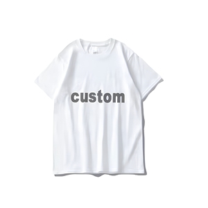 Custom Logo Printed Men <b>White</b> Cotton T-Shirt Short Sleeve O-Neck Casual Jersey Fit Regular Length T Shirt For Mens - Product Image 3