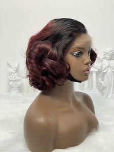 วิกผมแบบปิดหน้าผาก 5x5 hd ลูกไม้แบบหลวมๆ ยืดหยุ่นได้ ทำจากผมแท้ 100% ขนาด 12 นิ้ว สำหรับผู้หญิงผิวสี - Product Image 2