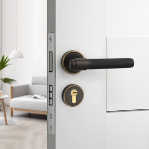 Maçaneta da porta interna do quarto Filta Fechaduras de alavanca de porta europeia luxuosa serrilhada - Product Image 6