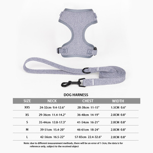 कस्टम लोगो व्यक्तिगत कुत्ते कॉलर और पट्टा सेट सॉफ्ट एडजस्टेबल पैडंड लक्ज़री टेविट डॉग हार्नेस और लीश सेट सेट - Product Image 5