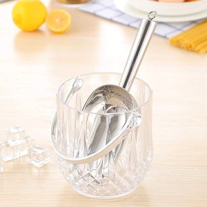 Pala de cubo de hielo de metal a granel de alta calidad, cuchara de hielo de acero inoxidable pulido con espejo - Product Image 4