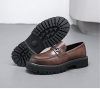 Chaussures décontractées pour hommes à bout rond, style mocassins à plateforme à semelle épaisse, à enfiler, pour le printemps, pour le commerce transfrontalier, grandes tailles