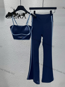 Conjunto Deportivo de Yoga para Mujer aiio, Color Block, Cómodo, para Gimnasio, Correr, Ropa Deportiva, Top Deportivo con Sujetador Deportivo y Pantalones de Cintura Alta - Product Image 5