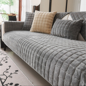 <b>Sofa</b> Cushions 145-185Cm Thickened Non-Slip Flannel Solid Color Living Room <b>Cover</b> - Product Image 2
