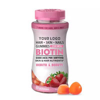 Gummies pour cheveux, peau et ongles avec biotine 2500 mcg, poudre de collagène, complément alimentaire santé et beauté