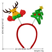 Serre-tête de Noël WOWEI, accessoires pour cheveux, décorations en tissu non tissé en plastique avec motifs de rennes, bonhommes de neige et sapins de Noël