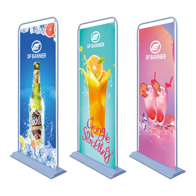 Customized Door Shape Poster Stand Aluminum Frame Advertising Display Rack Indoor Outdoor Retail Trade Shows