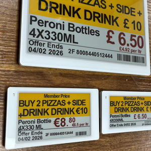 ใบเสนอราคาโซลูชันป้ายราคาอิเล็กทรอนิกส์ 2.4 GHz ขนาด 2.9 นิ้ว พร้อมหน้าจอ E-Ink สำหรับร้านค้า ป้ายราคาดิจิทัล Wifi ESL Etiqueta - Product Image 1