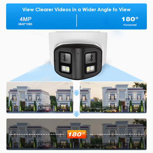 Caméra de sécurité panoramique PoE IPC à double objectif 4MP 180 degrés Dôme <span class=keywords><strong>ColorVu</strong></span> IP66 Caméra CCTV couleur 4MP Audio bidirectionnel extérieur - Product Image 3