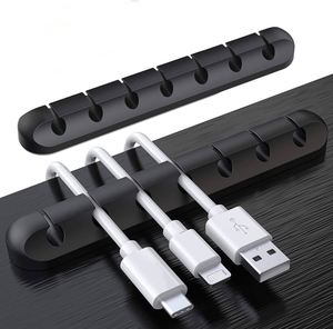 Self Adhesive <b>Hooks</b> Charging Accessory Cables Silicone Cable <b>Clips</b> Cord Holder for Office and Home Desk - Product Image 1