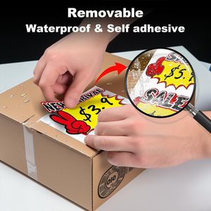 Etiquetas de Precio Personalizadas, 500 Etiquetas por Rollo, Una Línea, para Etiquetas de Venta, Resistentes al Agua, para Escritura a Mano, Etiquetas de Precio para Productos - Product Image 4