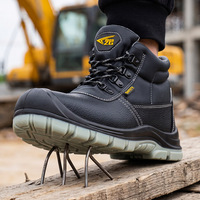 712-Sepatu Kerja Safety Anti Air Nyaman Bersertifikasi CE Kulit Sapi Berkualitas Tinggi dengan Pelindung Jari Kaki Baja S3