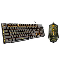 Ensemble clavier et souris mécaniques avec éclairage RVB rétroéclairé par LED OEM 1600-2400-3600 DPI Ensemble de jeu connecté par USB GKMC-003UB