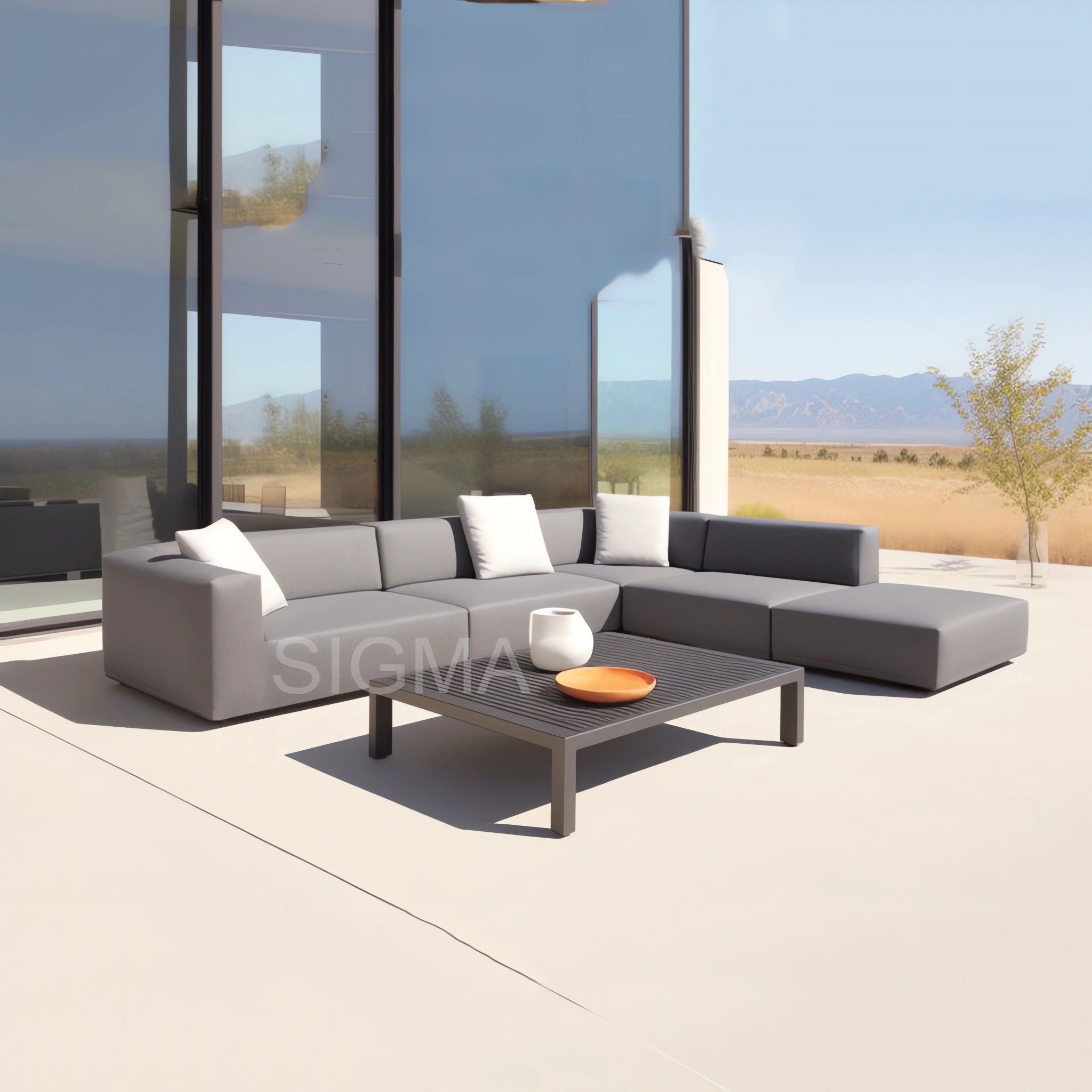 Simplicity patio outdoor furniture Square aluminum frame coffee table