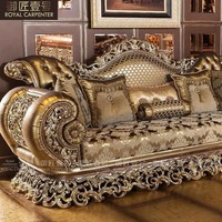 Canapé et chaise baroques traditionnels en bois doré antique royal, meubles de maison, canapés de salon, table basse, meubles TV
