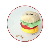 Jouet en peluche pour petit chien, motif hamburger de dessin animé, couineur, pour la dentition des chiots, interactif, en polyester, pour l'intérieur, pour le jeu de rapport, Nouveauté 2026, Vente en gros