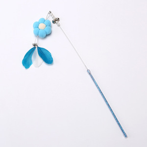 Bâton de chatouillage féerique pour chat, avec combinaison peluche, plumes et clochette, en acrylique, jouet pour chat, fournitures pour animaux de compagnie - Product Image 5