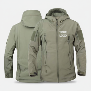 OEM Men's Softshell <b>Jacket</b> Waterproof Hooded Lightweight Casual Winter Street Style Front Logo - Product Image 1